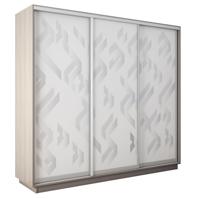 Шкафы-купе 3-х дверные, Шкаф-купе Экспресс 3-х дверный Фотопечать Ленты Стекла 240х60х240