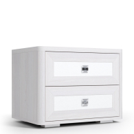 Прикроватные тумбы, Тумба прикроватная Парма Нео, ясень анкор светлый, экокожа polo белая