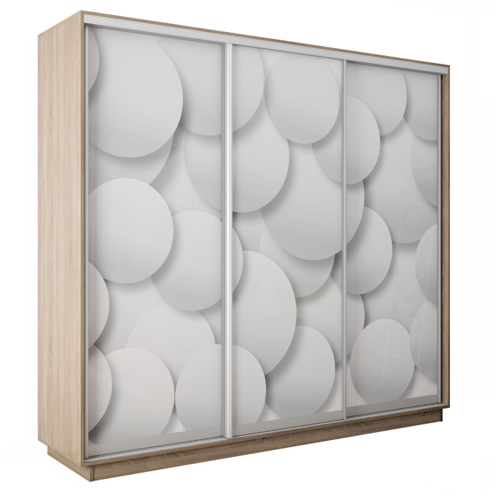 Шкафы-купе 3-х дверные, Шкаф-купе Экспресс 3-х дверный Фотопечать Шары Стекла 240х60х220