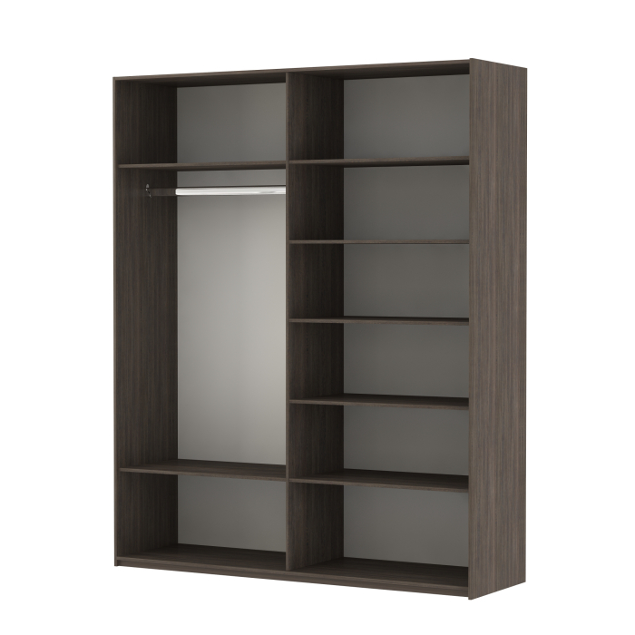 Шкафы-купе 2-х дверные, Шкаф Эста дуо Стекло черное/зеркало 2400 х 2000 х 660