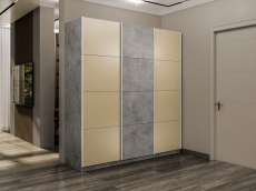 Шкафы-купе 3-х дверные, Шкаф-купе Прайм Широкий 3-х дверный Стекла фисташка/ДСП/Доводчики 240х57х230