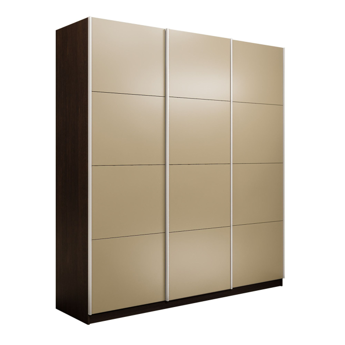 Шкафы-купе 3-х дверные, Шкаф-купе Прайм 3-х дверный Стекла фисташка/Доводчики 180х57х230