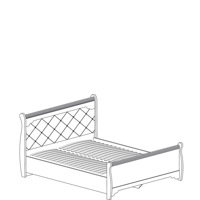 Кровати 160х200, Кровать двойная Флоренция 678, 1600, дуб оксфорд