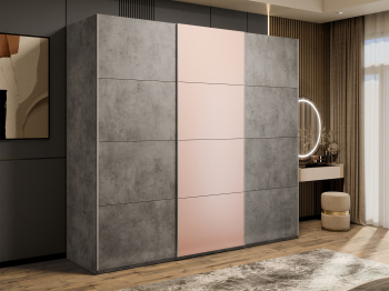 Шкаф-купе Эста 3-х дверный ДСП/Стекла пудра/Доводчик 270х66х240