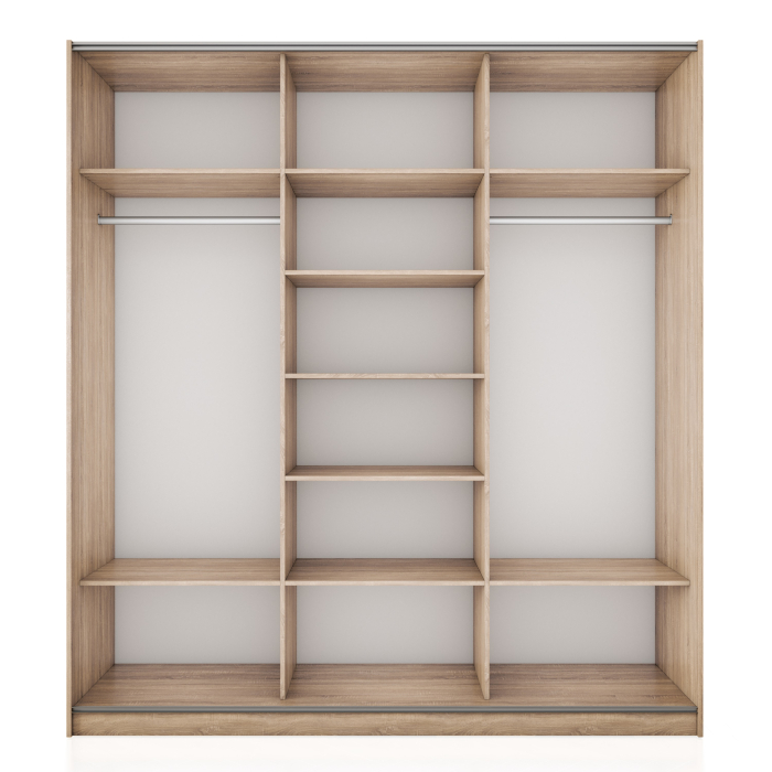 Шкафы-купе 3-х дверные, Шкаф-купе Прайм 3-х дверный Стекла черные/ДСП/Доводчики 210х57х230