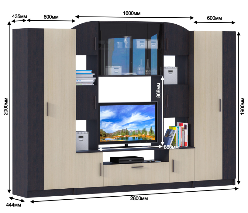Стенки для гостиной, Макарена СБ-2615 Стенка