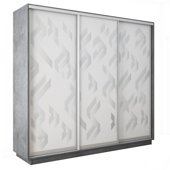 Шкафы-купе 3-х дверные, Шкаф-купе Экспресс 3-х дверный Фотопечать Ленты Стекла 240х60х240