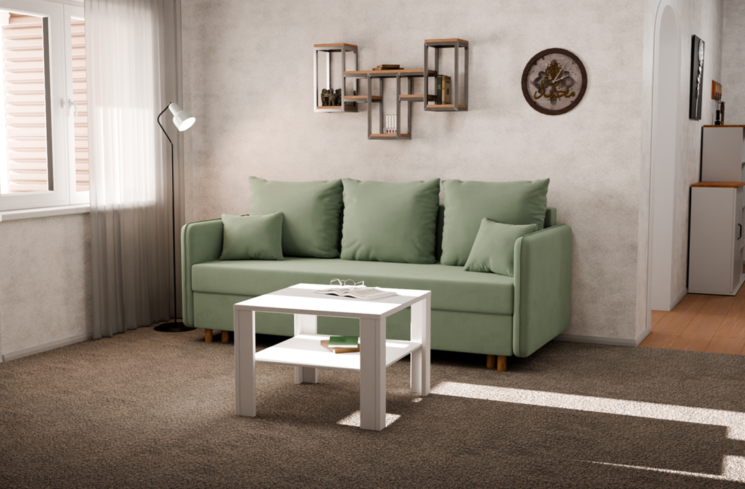 Диваны кровати со спальным местом, Прямой диван Санти,еврокнижка,велюр