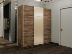 Шкафы-купе 3-х дверные, Шкаф-купе Эста 3-х дверный ДСП/Стекла фисташка/Доводчик 240х66х240