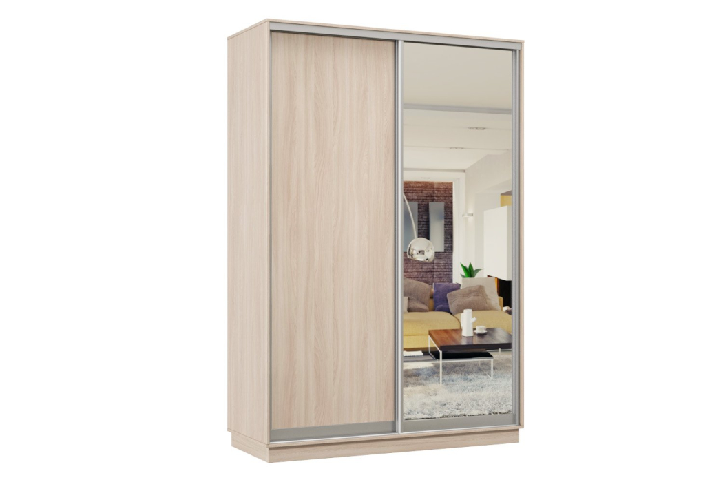 Шкафы-купе 2-х дверные, Шкаф-купе Премьер Лайт МИНИ 02 (02;01) двухдверный