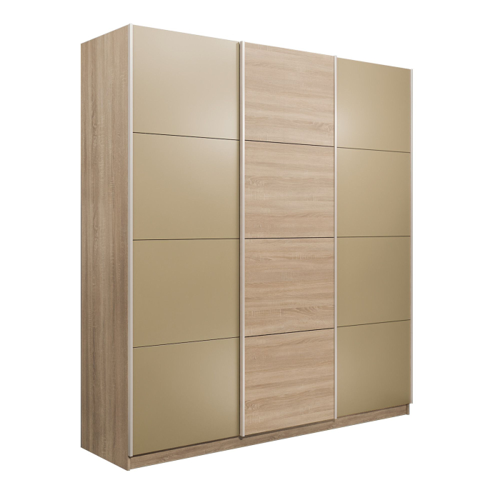 Шкафы-купе 3-х дверные, Шкаф-купе Эста 3-х дверный ДСП/Стекла фисташка/Доводчик 270х66х240