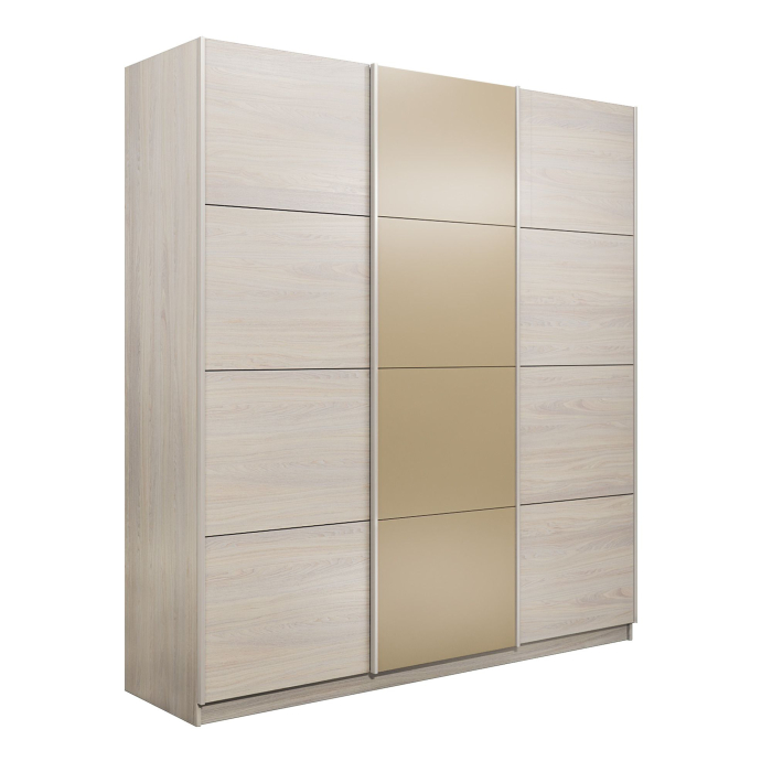 Шкафы-купе 3-х дверные, Шкаф-купе Прайм Широкий 3-х дверный ДСП/Стекла фисташка/Доводчики 240х57х230