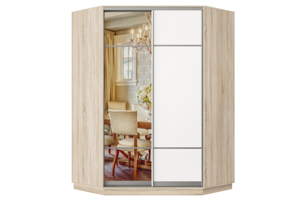 Угловые шкафы, Шкаф-купе Премьер Лайт 71 угловой (08;11) двухдверный