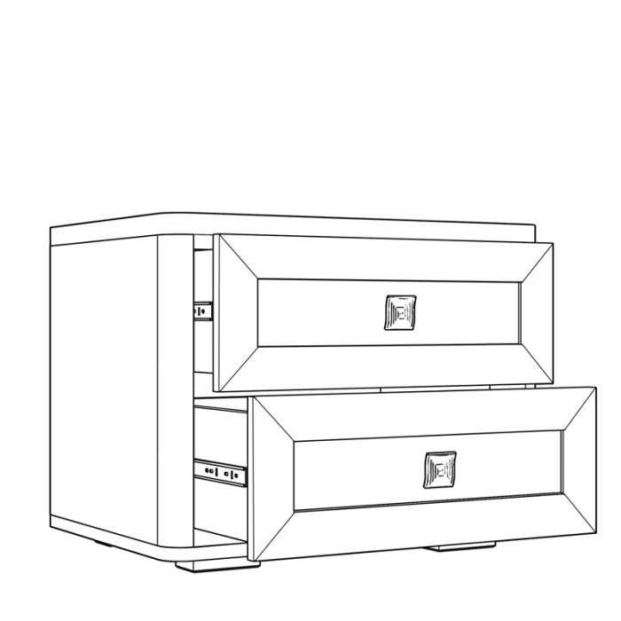 Прикроватные тумбы, Тумба прикроватная Парма Нео, ясень анкор светлый, экокожа polo белая
