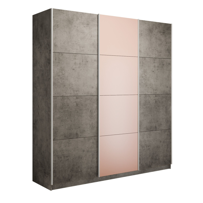 Шкафы-купе 3-х дверные, Шкаф-купе Прайм Широкий 3-х дверный ДСП/Стекла пудра/Доводчики 240х57х230