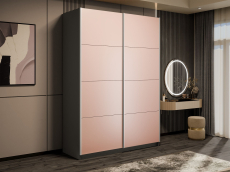 Шкафы-купе 2-х дверные, Шкаф-купе Прайм 2-х дверный Стекла пудра/Доводчики 160х57х230