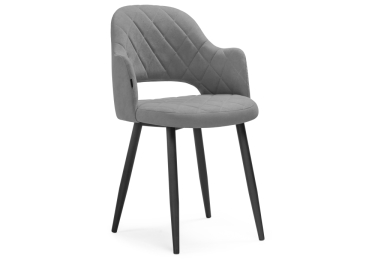 Стул Гутрид ромбы спереди (серый / черный)