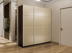 Шкафы-купе 3-х дверные, Шкаф-купе Эста 3-х дверный Стекла фисташка/Доводчик 300х66х240