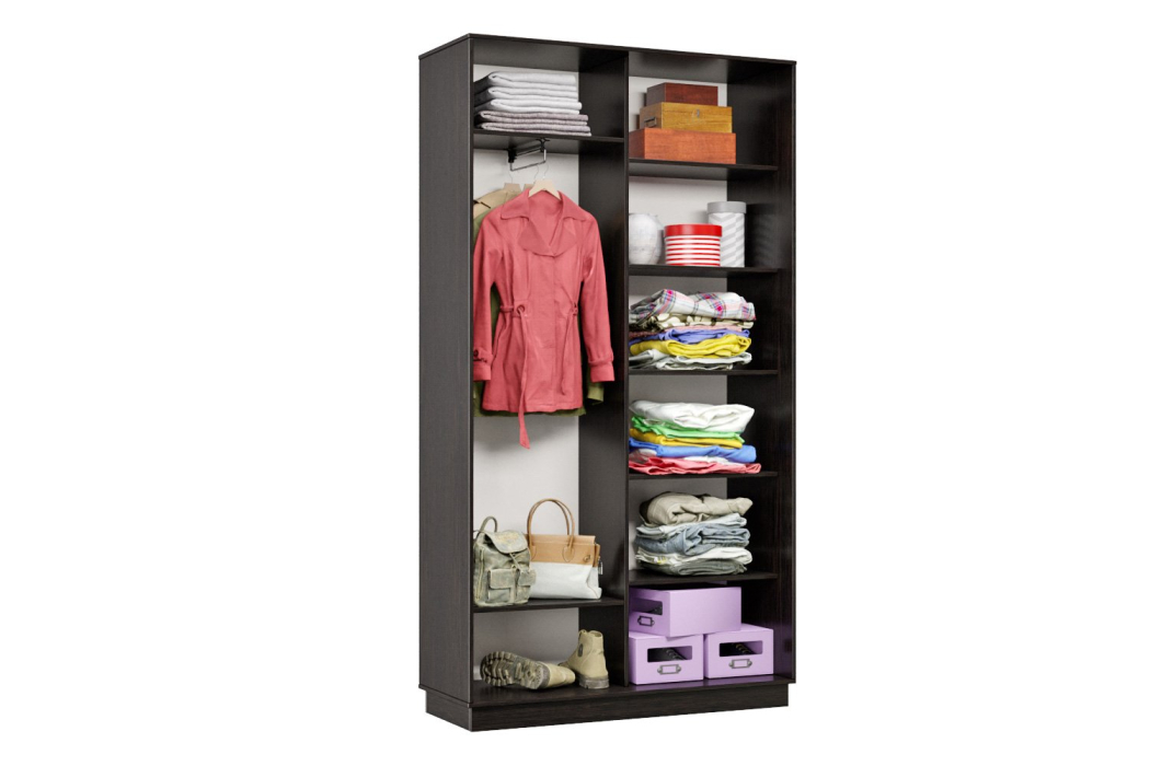 Шкафы-купе 2-х дверные, Шкаф-купе Премьер МИНИ 01 (01РБ;01РБ) фасады ромб белый/двухдверный/Профиль чёрный муар