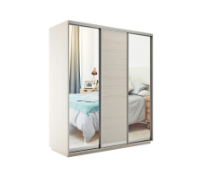 Шкафы-купе, Шкаф-купе Экспресс Медиум (2 зеркала) трио 2400 x 2400 x 600