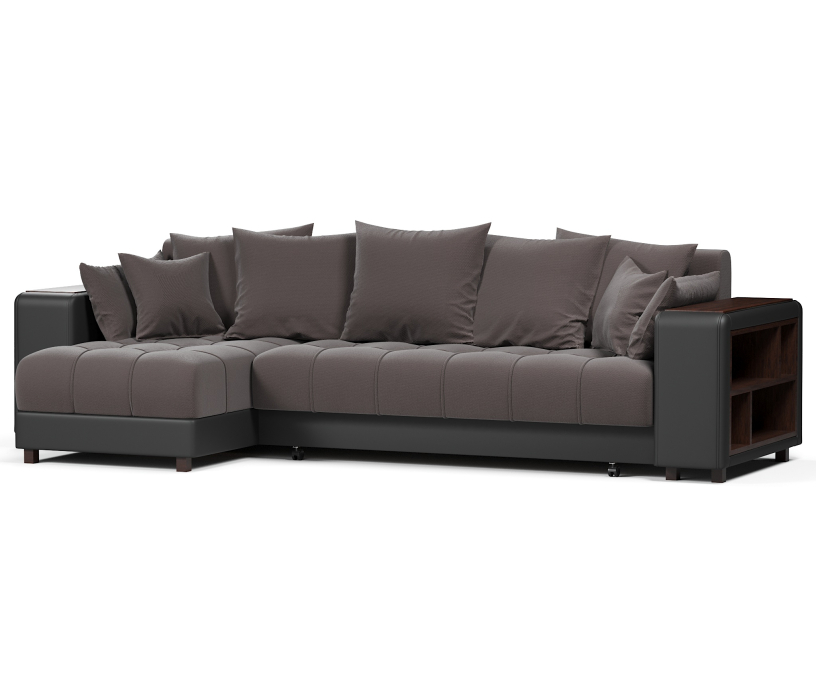 Диваны угловые в гостиную, Диван-кровать угловой  Дубай еврокнижка,велюр+экокожа