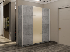 Шкафы-купе 3-х дверные, Шкаф-купе Прайм 3-х дверный Стекла фисташка/ДСП/Доводчики 210х57х230