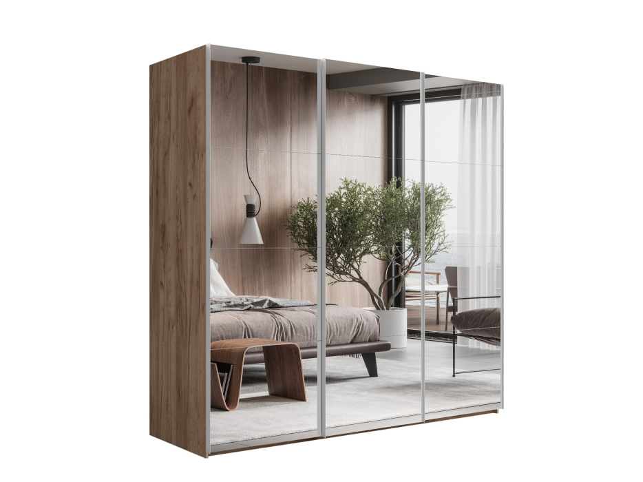 Шкафы-купе 3-х дверные, Шкаф-купе Эста Зеркало+Зеркало+Зеркало 300х66х240