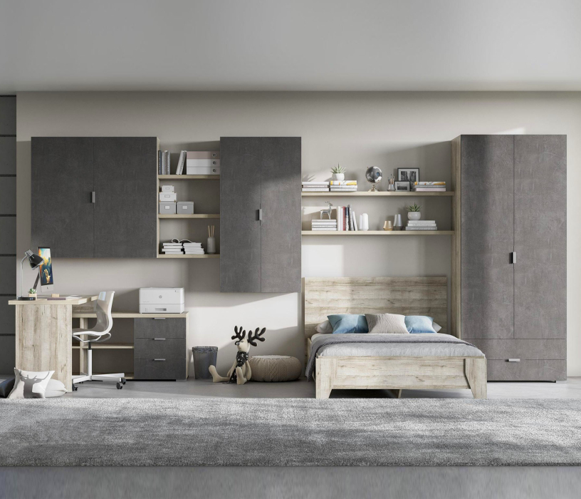 Анима, дуб серый, камень темный